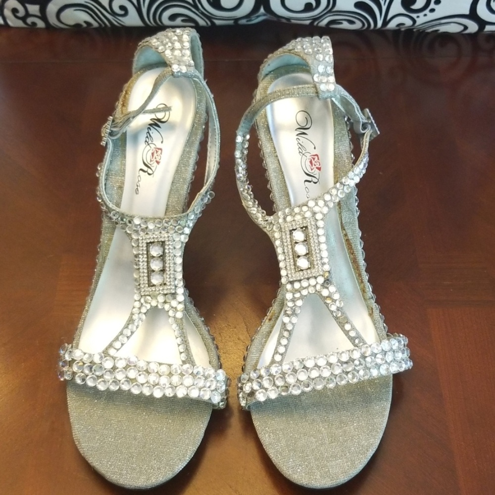 WILD ROSE SEQUIN HIGH HEEL SHOES